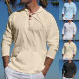 Lightweight Casual Mens Pullover - Laceup V Neck, Linen - Tophatter Daily Deals