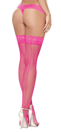 Milan Stay Up Fishnet Thigh Highs with Back Seam Thigh Highs - Tophatter Daily Deals