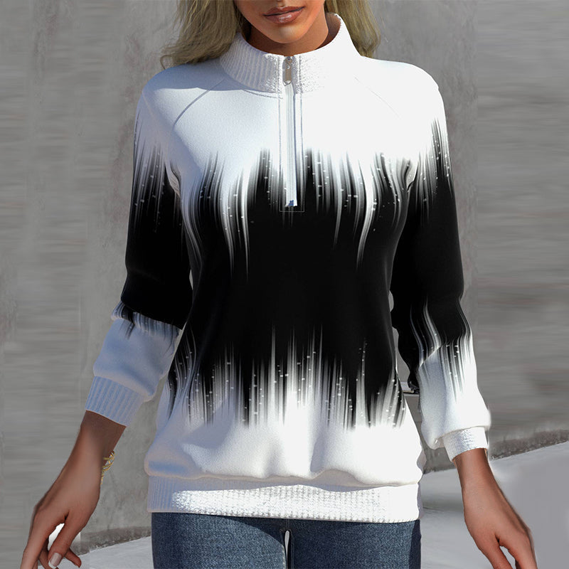 Lightweight Women’s Pullover - Half Zip, Knit Top, Casual White - Tophatter Daily Deals