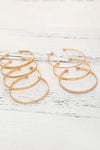 Gold 7pcs Textured Open Alloy Bangle Set Bracelets - Tophatter Daily Deals