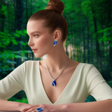 BEAUTIFUL EMERALD GREEN JEWLERY GIFT SET necklace earrings set - Tophatter Daily Deals