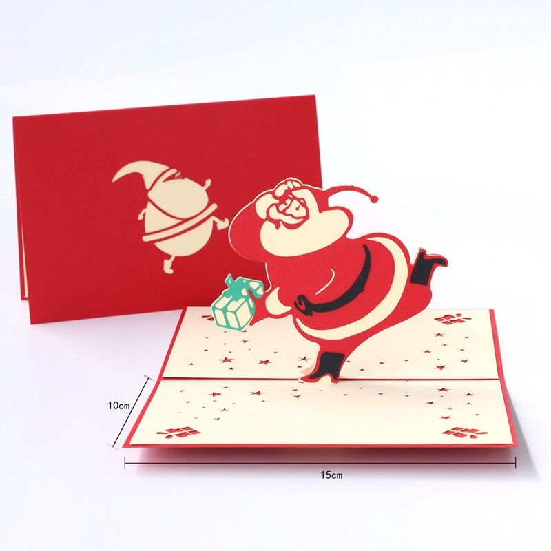 3d Christmas Greeting Card Stereo Christmas Tree Card Creative Santa Claus 0 - Tophatter Daily Deals