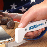 ACCUSHARP TWO STEP SHARPENER- SERRATED EDGES - Tophatter's Army Deals KNIVES - Tophatter Daily Deals
