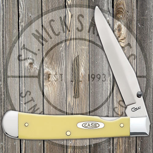 Case TrapperLock - Yellow Synthetic - Carbon Steel - 00111 Traditional Knives - Tophatter Daily Deals