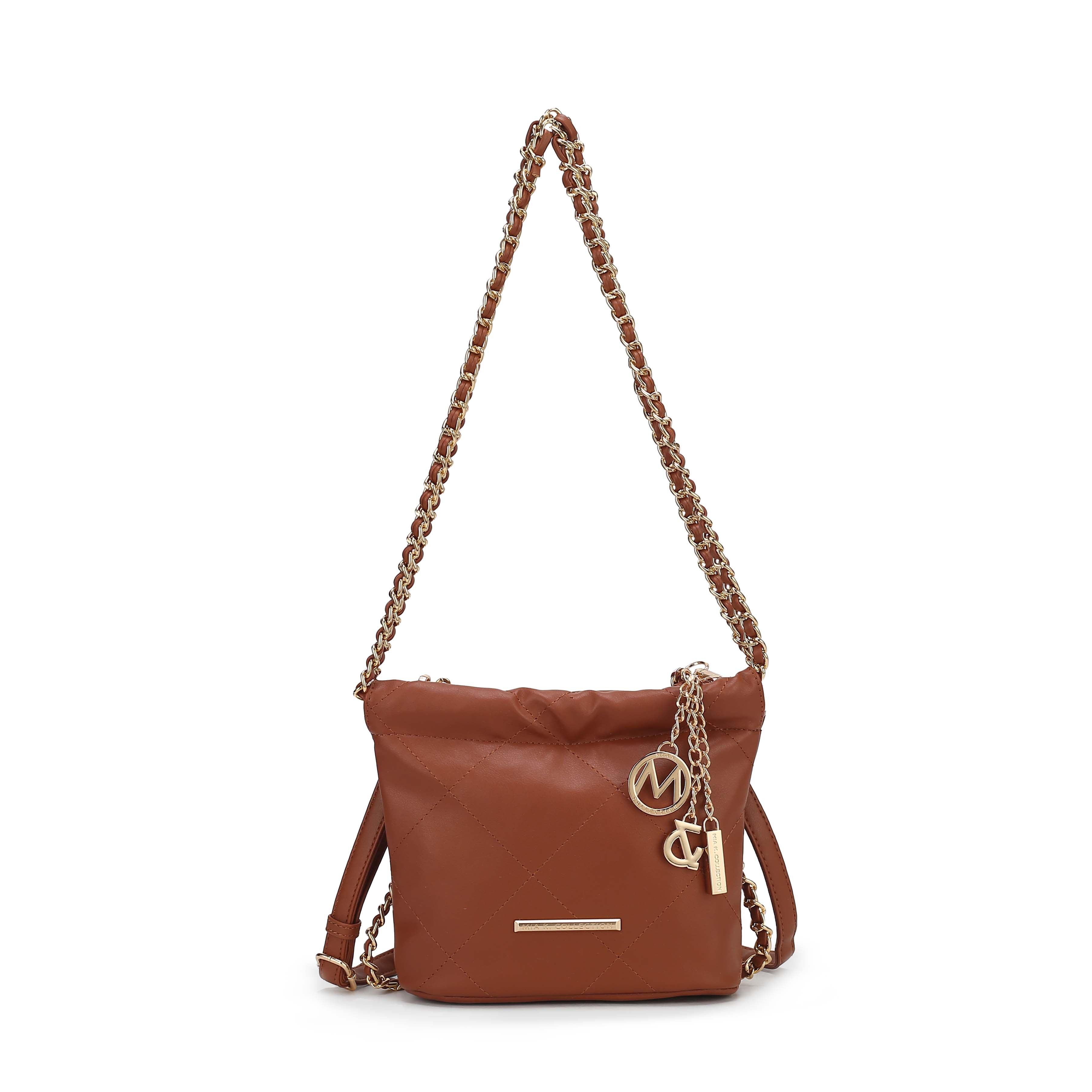 MKF Collection Women's Loriana Quilted Bag Cognac Brown Bags - Tophatter Daily Deals