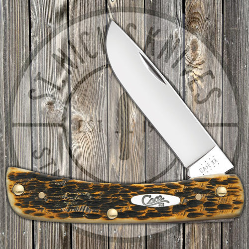 Case Sod Buster Jr - Amber Bone - Stainless Steel - 00245 Traditional Knives - Tophatter Daily Deals