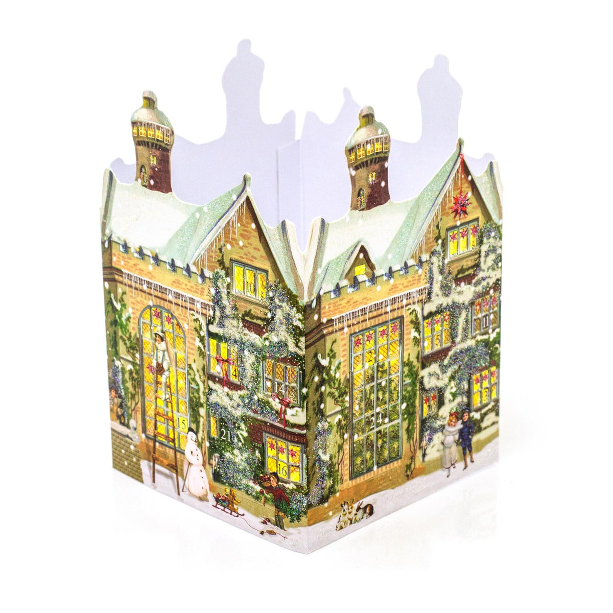 Deluxe Mini Advent Calendar Christmas Card - Nostalgic House Tealight Lantern - Manor House Advent Calendar - Tophatter Daily Deals