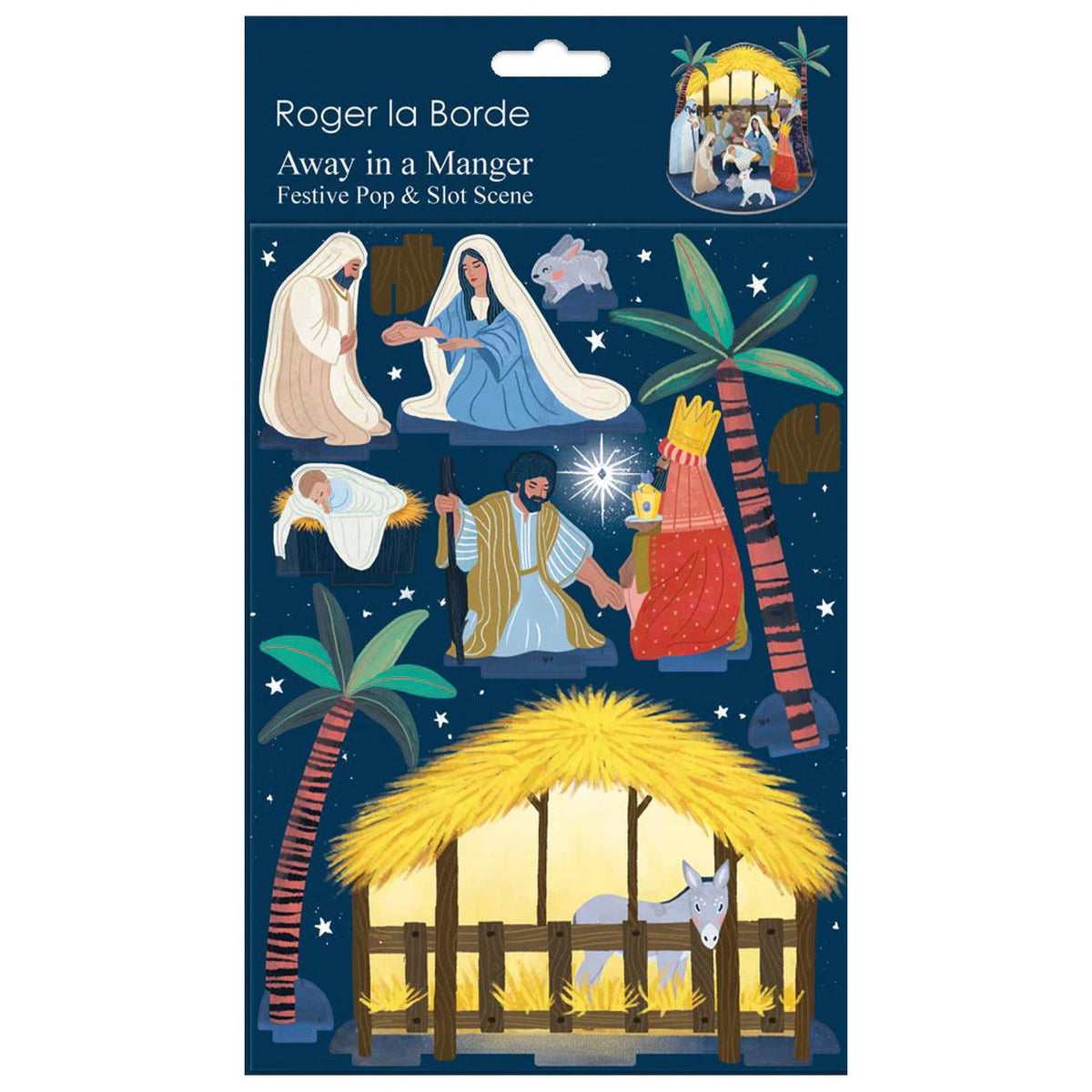 3D Pop & Slot Away In A Manger Christmas Crib Stable Scene Nativity Decoration Nativity Set - Tophatter Daily Deals
