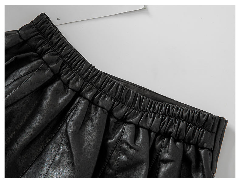 Autumn Winter New Style Children Foreign Style Korean Leather Skirt 0 - Tophatter Daily Deals