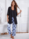 Cami, Robe, and Printed Pants Pajama Set Loungewear Sets - Tophatter Daily Deals