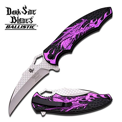 4.5" Purple Dragon Camping Hunting Spring Assited Pocket Knife Collectible Weapons - Tophatter Daily Deals