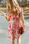 Ruffled Printed Mock Neck Dress Casual Dresses - Tophatter Daily Deals