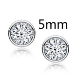 0.5-2 Carat 925 Sterling Silver Personalized Design Earrings Silver 5mm 0 - Tophatter Daily Deals