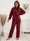 Teddy Long Sleeve Top and Pants Lounge Set Loungewear Sets - Tophatter Daily Deals