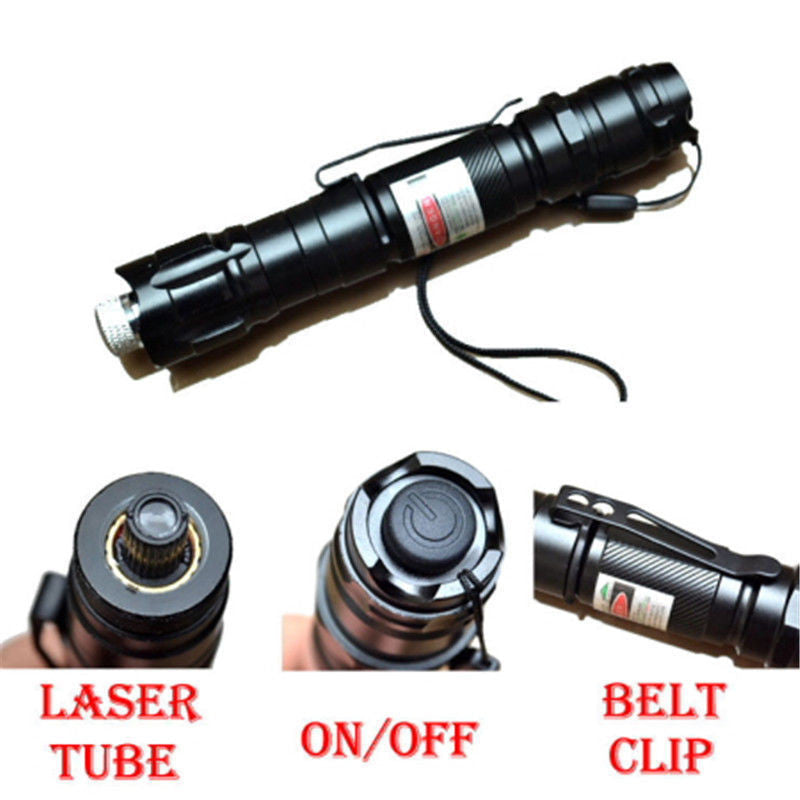 Green Laser Pointer Pen W/Clip High Power Military Grade 10 Miles + Star Cap + Battery + Charger 532nm Laser - Tophatter Daily Deals