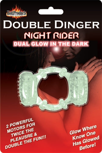 Glow in the Dark Stretchy Double Vibrating Cock Ring > Cock Ring > Vibrating - Tophatter Daily Deals