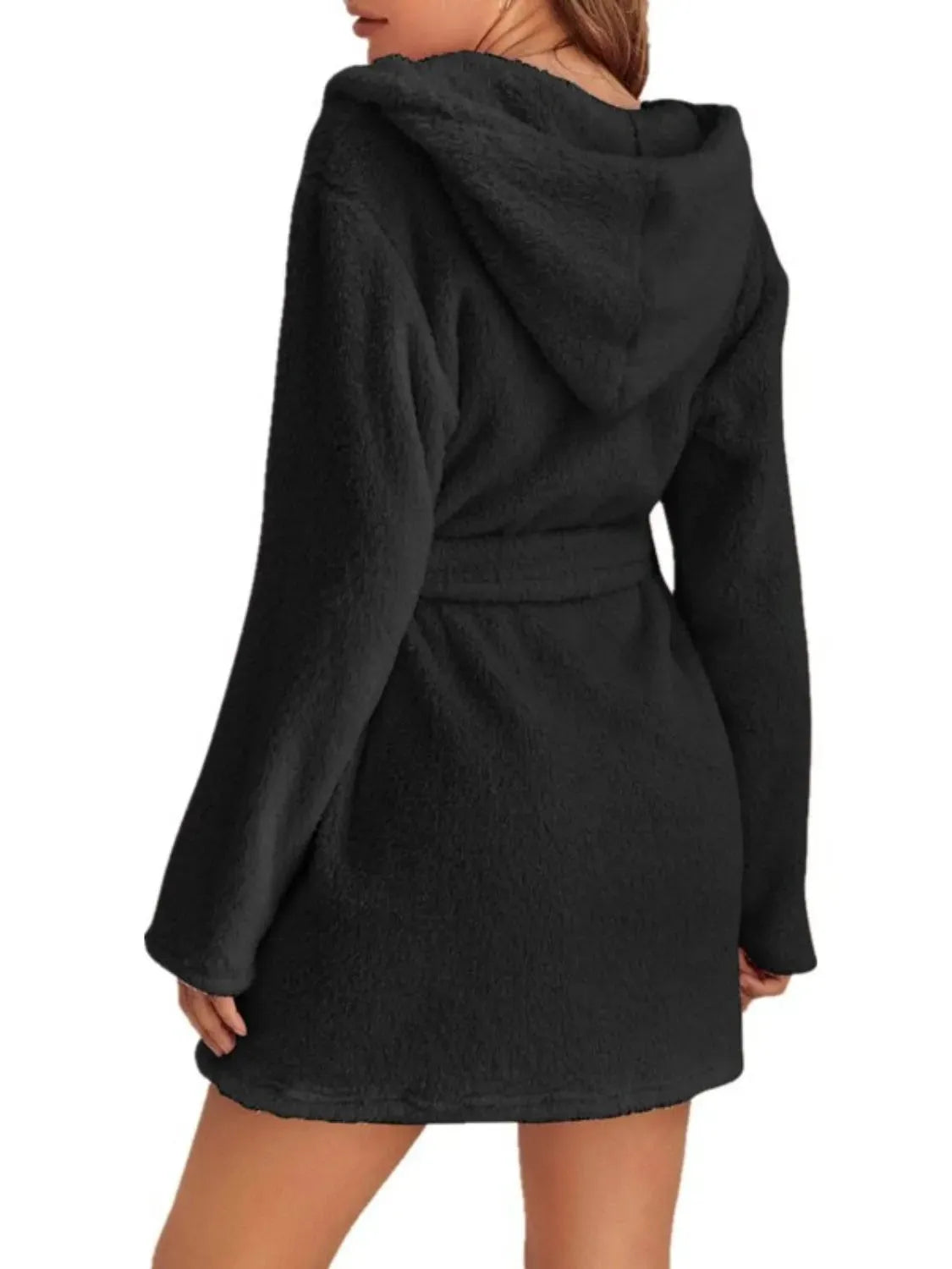 Tie Waist Hooded Robe Sleep Dresses - Tophatter Daily Deals