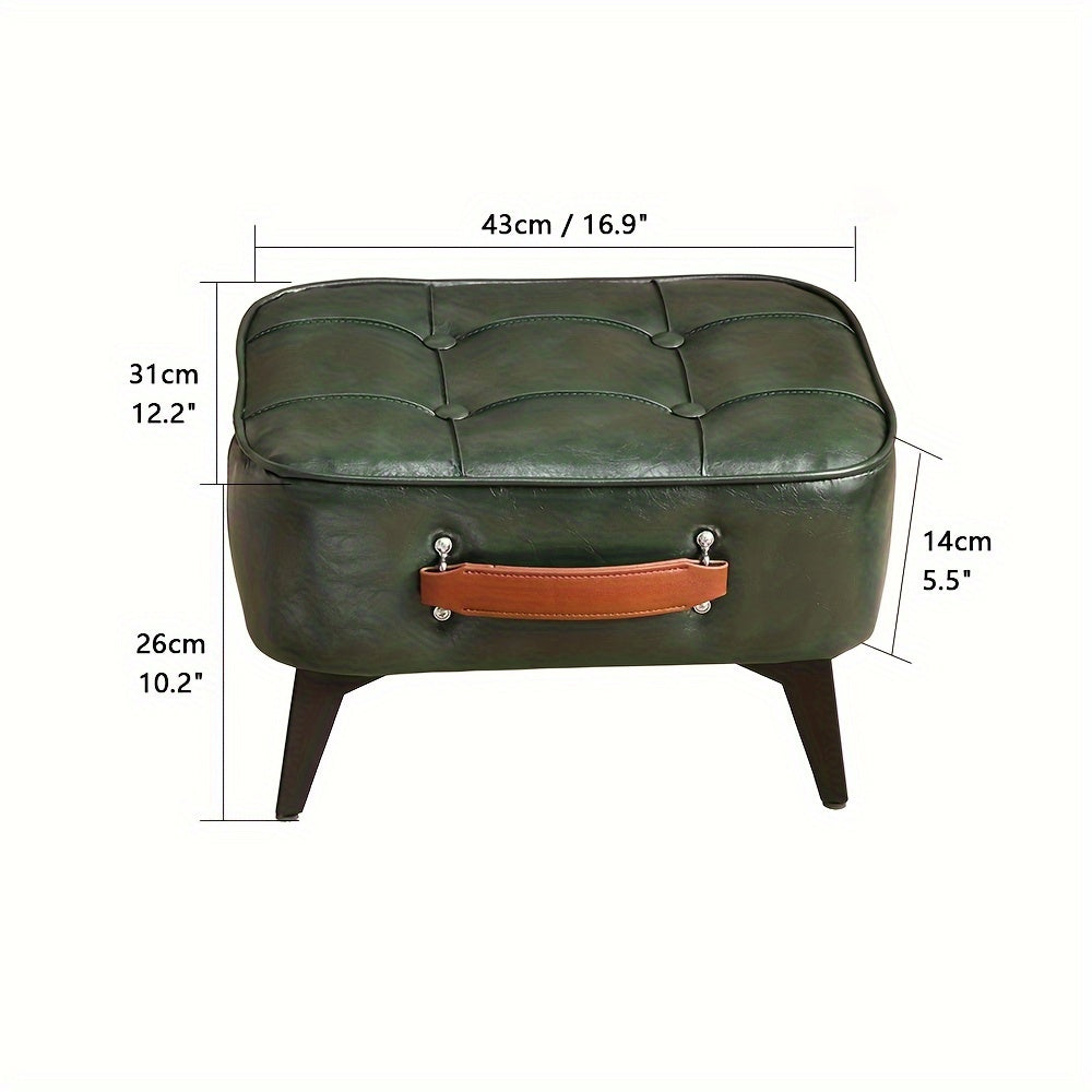Leather Footstool Ottoman with Storage Furniture > Living Room > Ottomans & Footstools - Tophatter Daily Deals