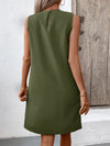 Ivy Lane Pocketed Round Neck Sleeveless Mini Dress Casual Dresses - Tophatter Daily Deals