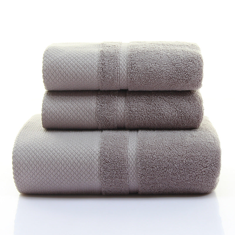 Bath Towel Three-piece Gift Box Dark grey 0 - Tophatter Daily Deals