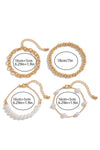 Gold Plated Chain Pearl Beaded 4Pcs Minimalist Bracelet Set Bracelets - Tophatter Daily Deals