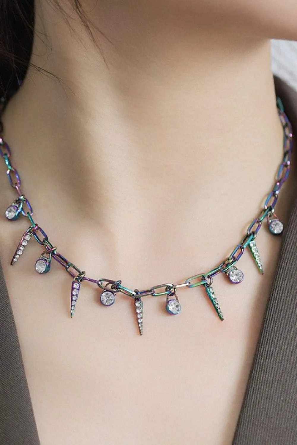 Colorful Multi-Charm Necklace Multi One Size Necklaces - Tophatter Daily Deals