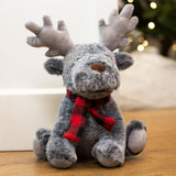 Alfie Reindeer Doorstop | Christmas Door Stop with Antlers & Checkered Scarf Doorstop - Tophatter Daily Deals