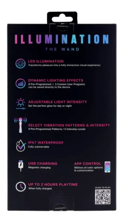Paradise Illumination The Wand – RGB Illuminated Wand Vibrator > Sex Toys > Massage Wands - Tophatter Daily Deals