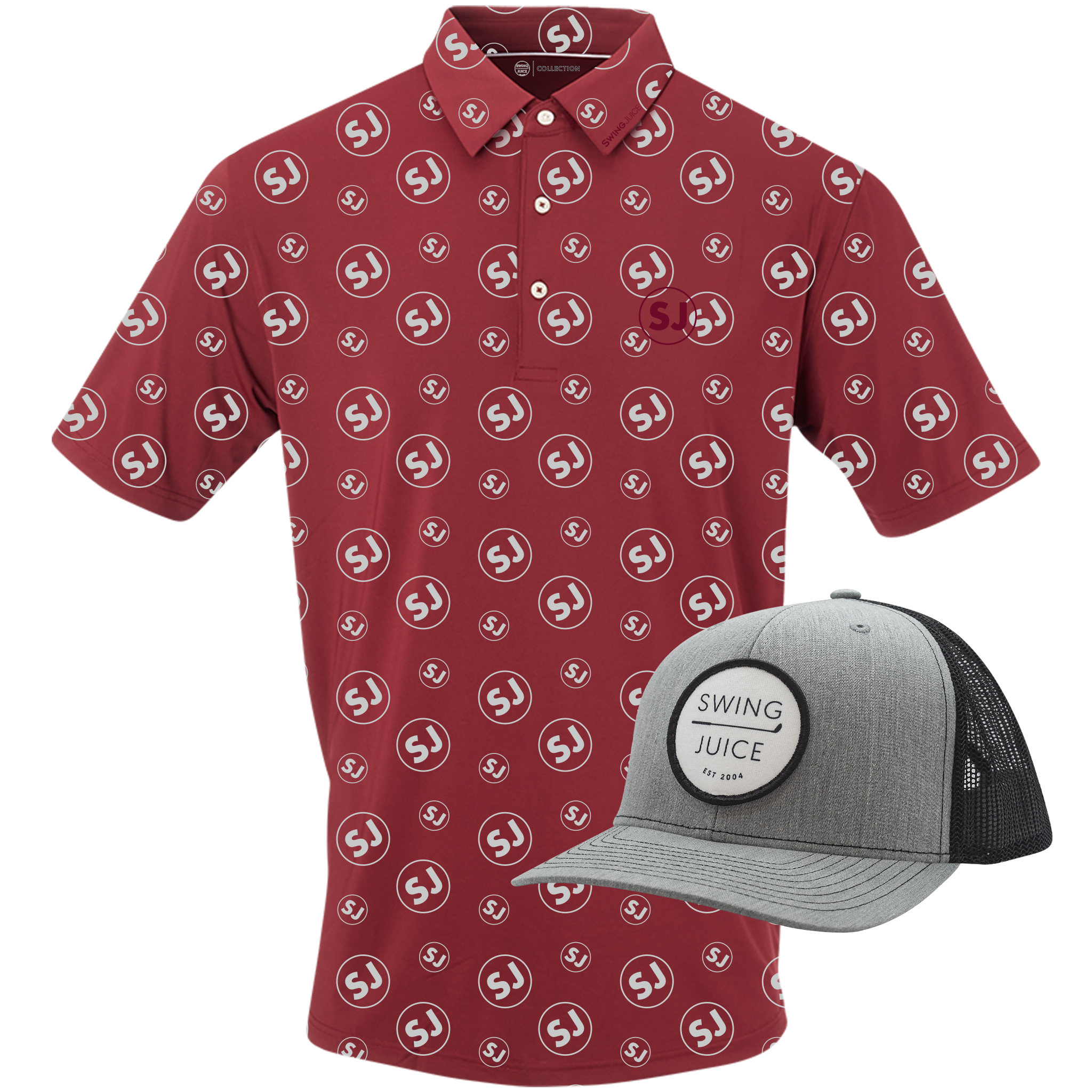 SwingJuice Men's Polo & Trucker Hat Bundle Multi Polos - Tophatter Daily Deals