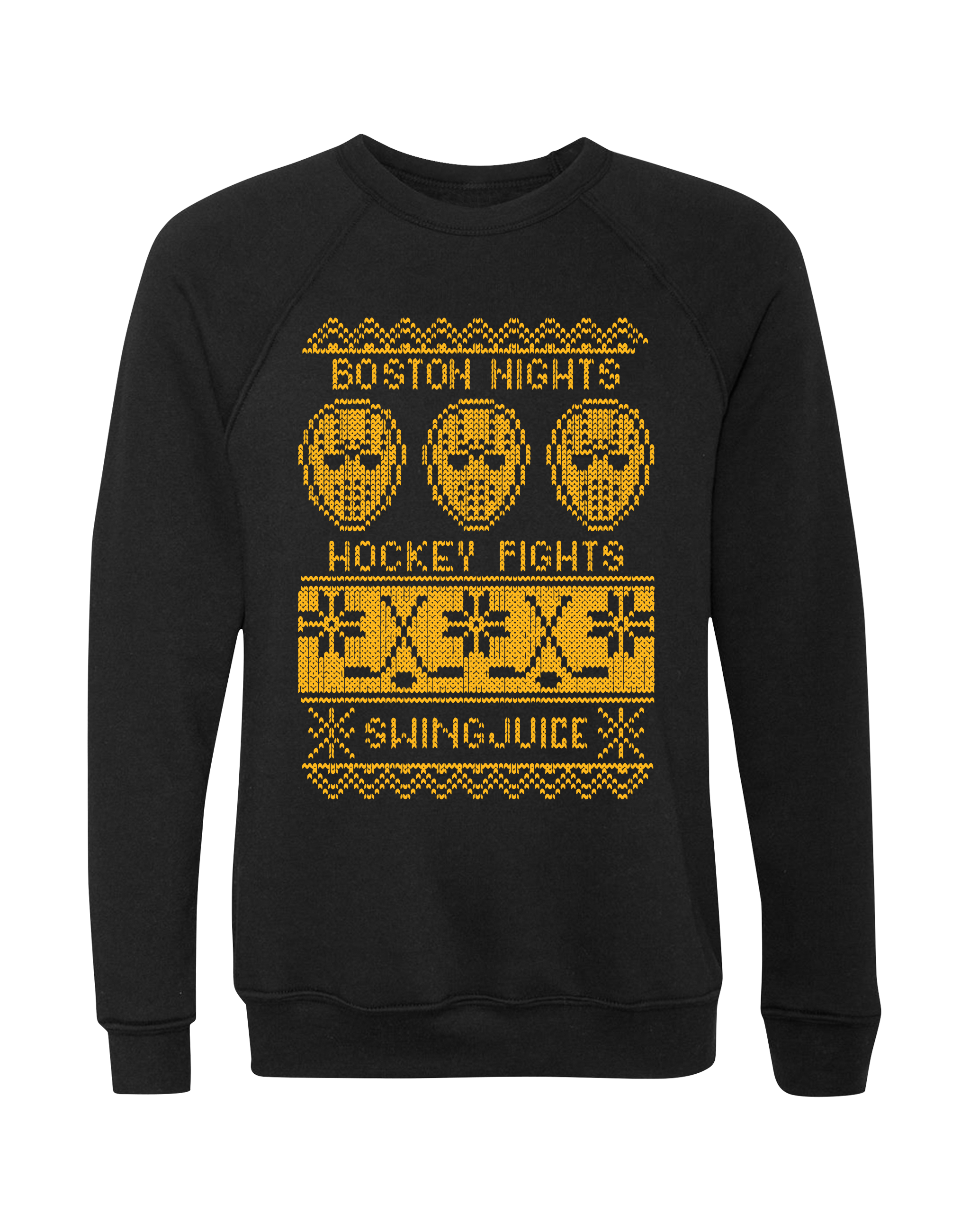 SwingJuice Hockey Boston Nights Hockey Fights Unisex Sweatshirt Black Sweatshirts - Tophatter Daily Deals