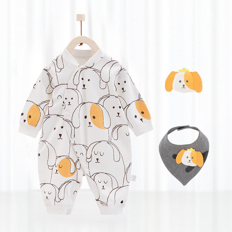 Baby's Pure Cotton Thermal Jumpsuit White 0 - Tophatter Daily Deals
