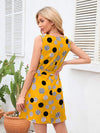 Tied Polka Dot V-Neck Dress Casual Dresses - Tophatter Daily Deals