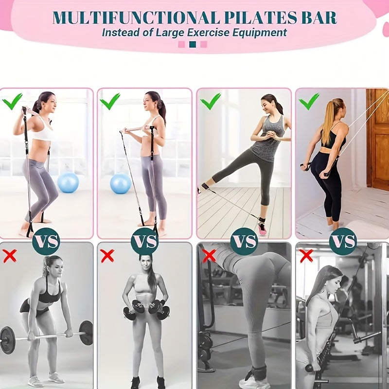 Pilates Stick Resistance Belt Fitness Set (14pcs) Accessories > Resistance Bands - Tophatter Daily Deals