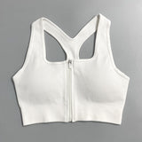 Autumn And Winter New Products Zipper Sports Underwear Women White bra 0 - Tophatter Daily Deals