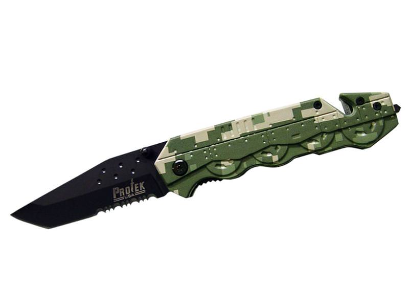 Digital Camo Tank Handle Rescue Spring Assist knife - TOPHATTER'S ARMORY DEALS Collectible Weapons - Tophatter Daily Deals