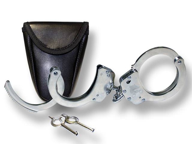 Silver Double Lock Handcuffs With Carry Case - Tophatter Daily Deals