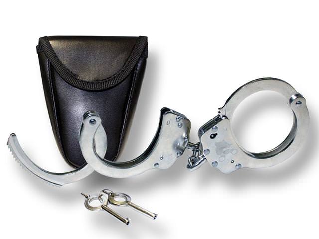 Silver Double Lock Handcuffs With Carry Case Collectible Weapons - Tophatter Daily Deals