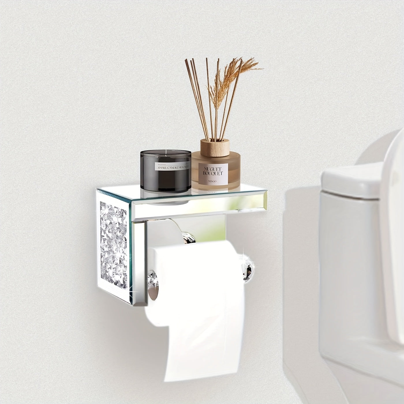 Crystal Glass Tissue Box Holder Countertop Organizer Bathroom Accessories - Tophatter Daily Deals