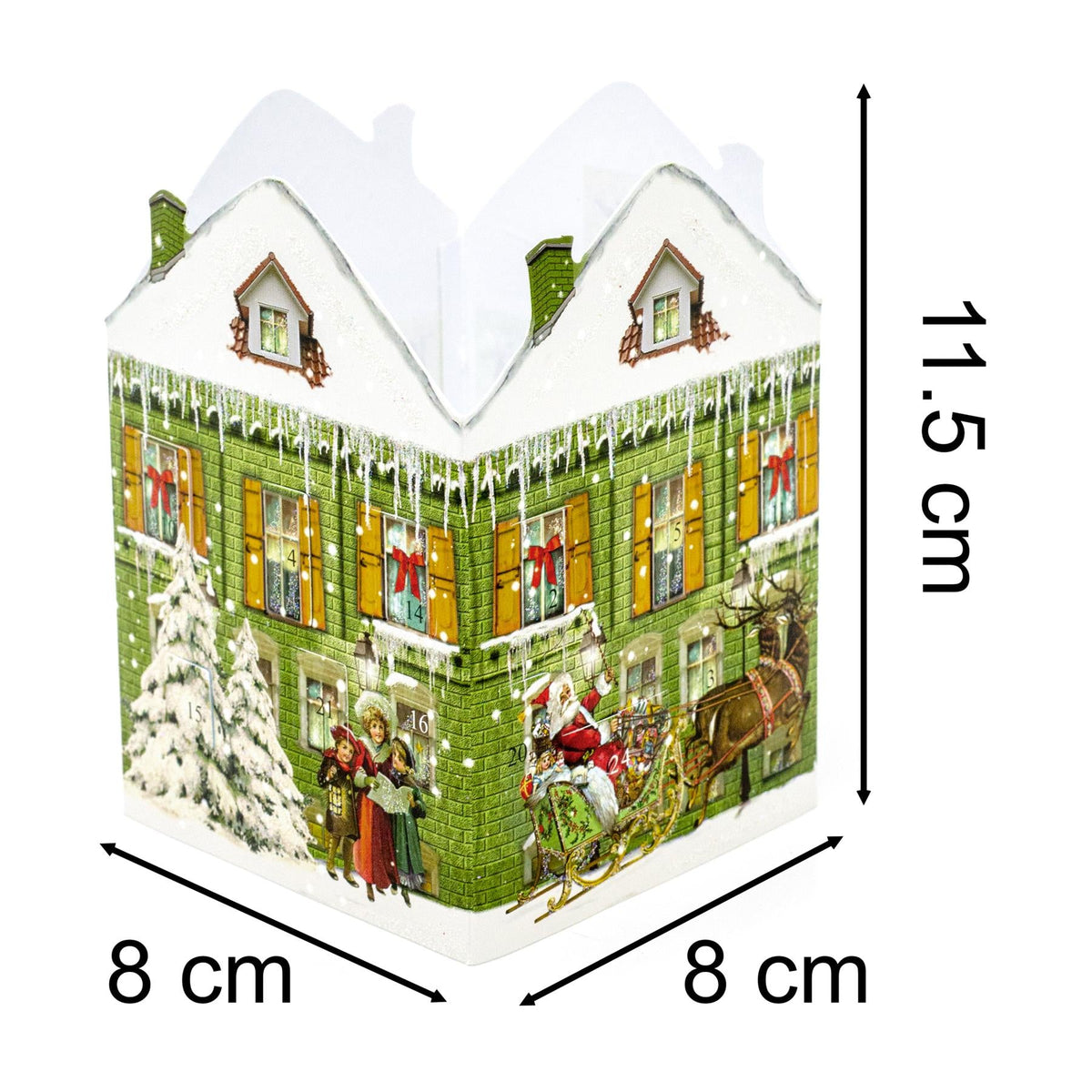 Deluxe Mini Advent Calendar Christmas Card - Nostalgic House Tealight Lantern - Green House Advent Calendar - Tophatter Daily Deals