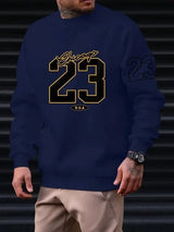 Warm Men’s Sweatshirt – Relaxed Crewneck, Fleece, Casual Navy Blue 3D Changing Face Moving Picture Frame - Tophatter Daily Deals