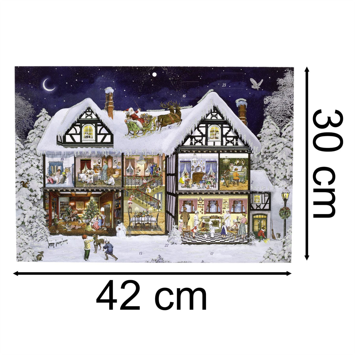 Nostalgic Christmas Time Advent Calendar | Traditional Advent Calendar - A3 Advent Calendar - Tophatter Daily Deals