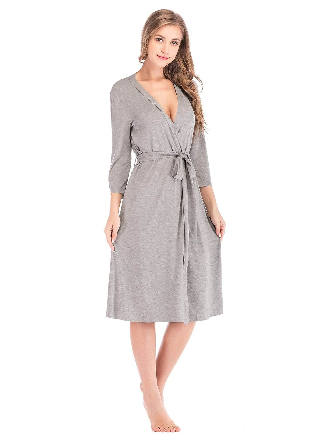 Plunge Tie Front Night Dress Sleep Dresses - Tophatter Daily Deals
