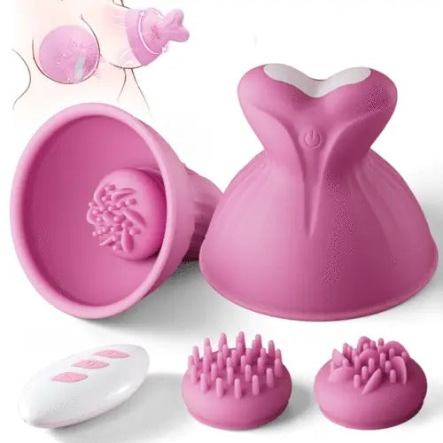 Acmejoy - 7 Vibrating & Rotation Nipple Toys with Replaceable Message Head Vibrators - Tophatter Daily Deals