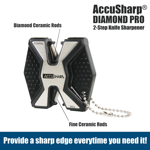 ACCUSHARP TWO TIER SHARPENER - DIAMOND - Tophatter's Army Deals KNIVES - Tophatter Daily Deals