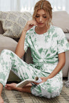 Tie-Dye Tee and Drawstring Waist Joggers Lounge Set Loungewear Sets - Tophatter Daily Deals