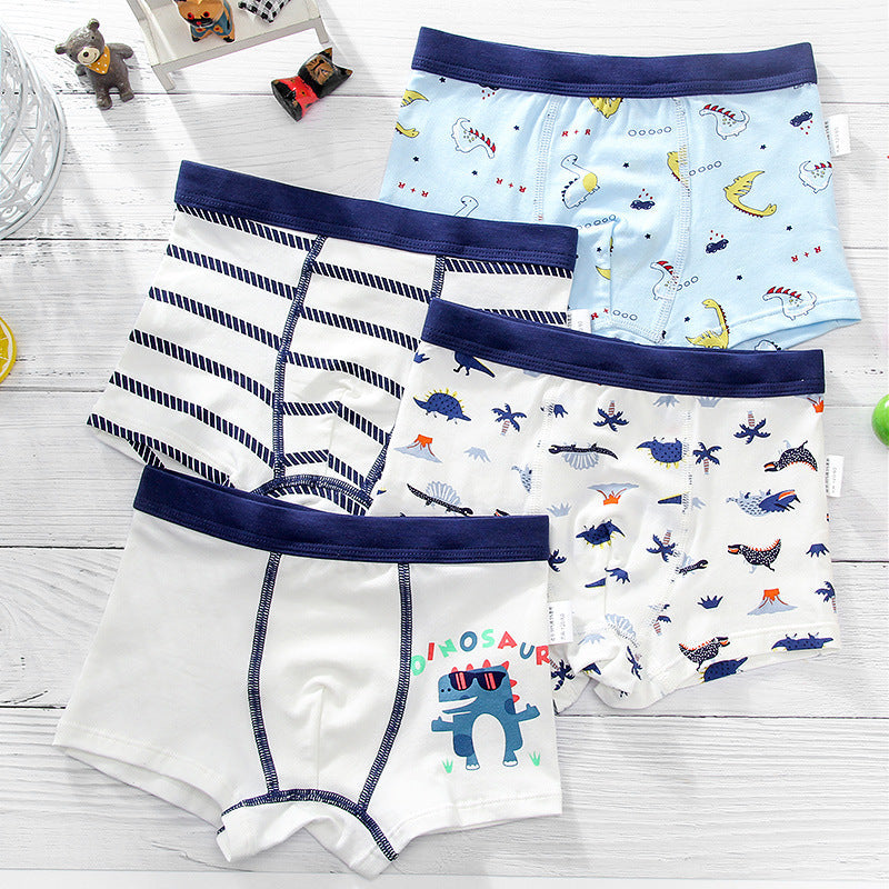 Boys Cartoon Cotton Boxer Shorts Suit Cartoon dinosaur 0 - Tophatter Daily Deals