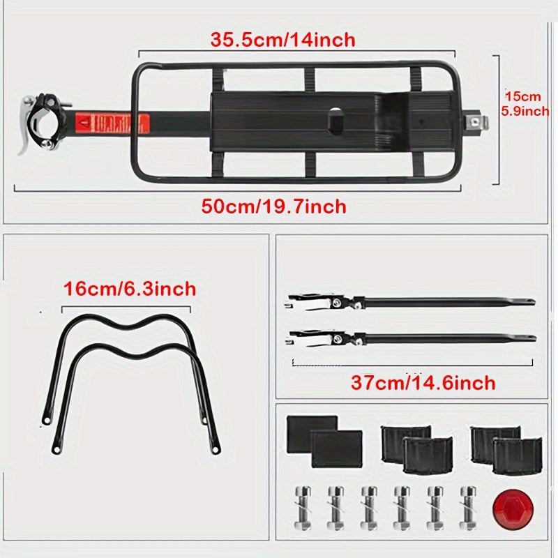 Quick-Release Adjustable Bike Cargo Rack Bicycle Accessories - Tophatter Daily Deals