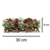 Handcrafted Christmas Triple Tealight Candle Holder ~ Xmas Table Centrepiece Candle Holder - Tophatter Daily Deals