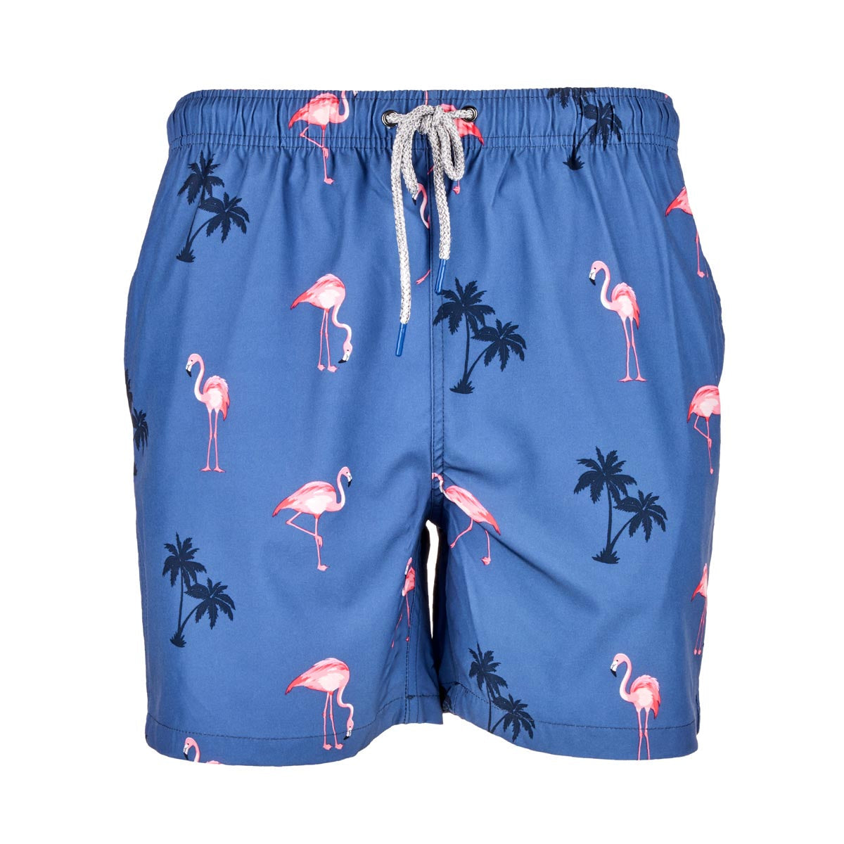 Rainforest Men's Flamingo Blues Swim Trunks Navy Swimsuits - Tophatter Daily Deals