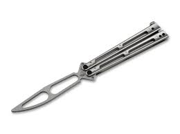 Boker Plus Papillon Trainer Butterfly Knife - Stainless Steel - 01BO352 Butterfly Knives - Tophatter Daily Deals
